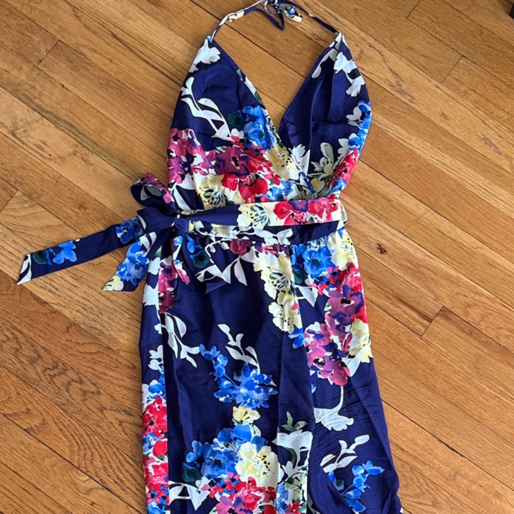 Yumi Kim Navy Floral Halter Jumpsuit